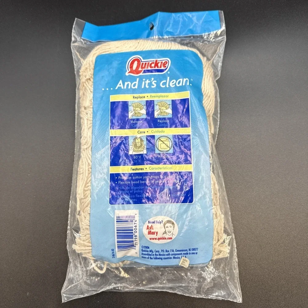 Quickie Home Pro Premium Cotton Dust Mop Refill #067‎ New Old Stock Vintage